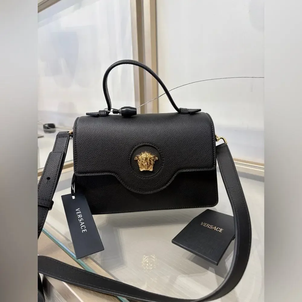Versace La Medusa Top Handle Crossbody Bag Black NWT - Picture 1 of 7
